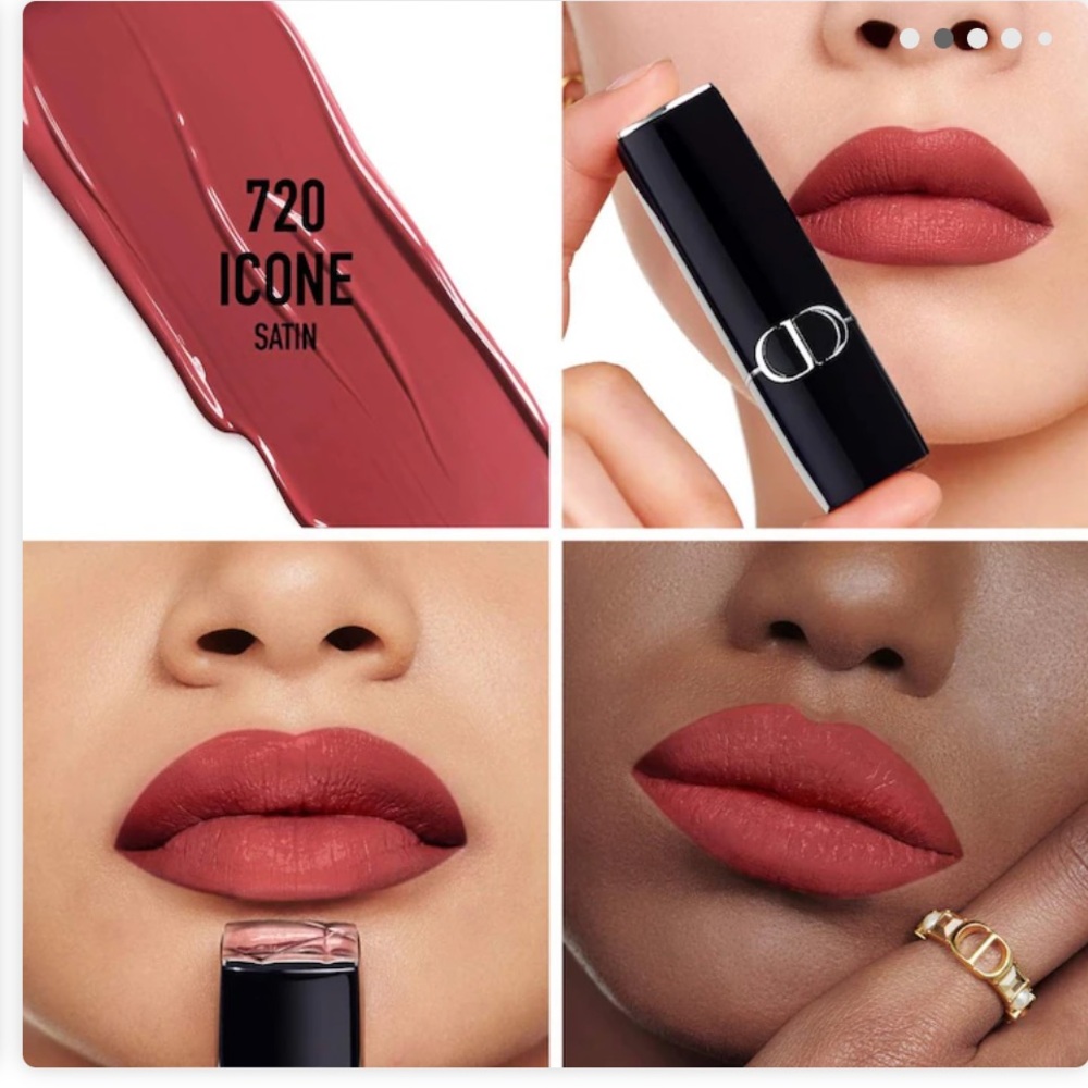 Dior Rouge Lipstick Color Rosewood 720 Icone Satin • Travel Size - Picture 2 of 9